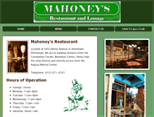 Tablet Screenshot of mahoneysrestaurant.com